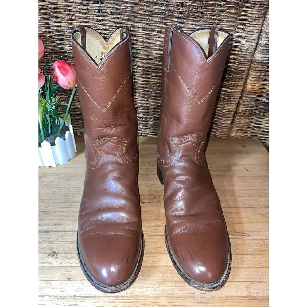 Roper Boots By Justin Classic Tan  Rancher/Cowboy Boot Size 11.5-RARE